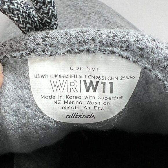 Allbirds Women's Size 11 Gray Wool Runners Running Shoes - Picture 11 of 11